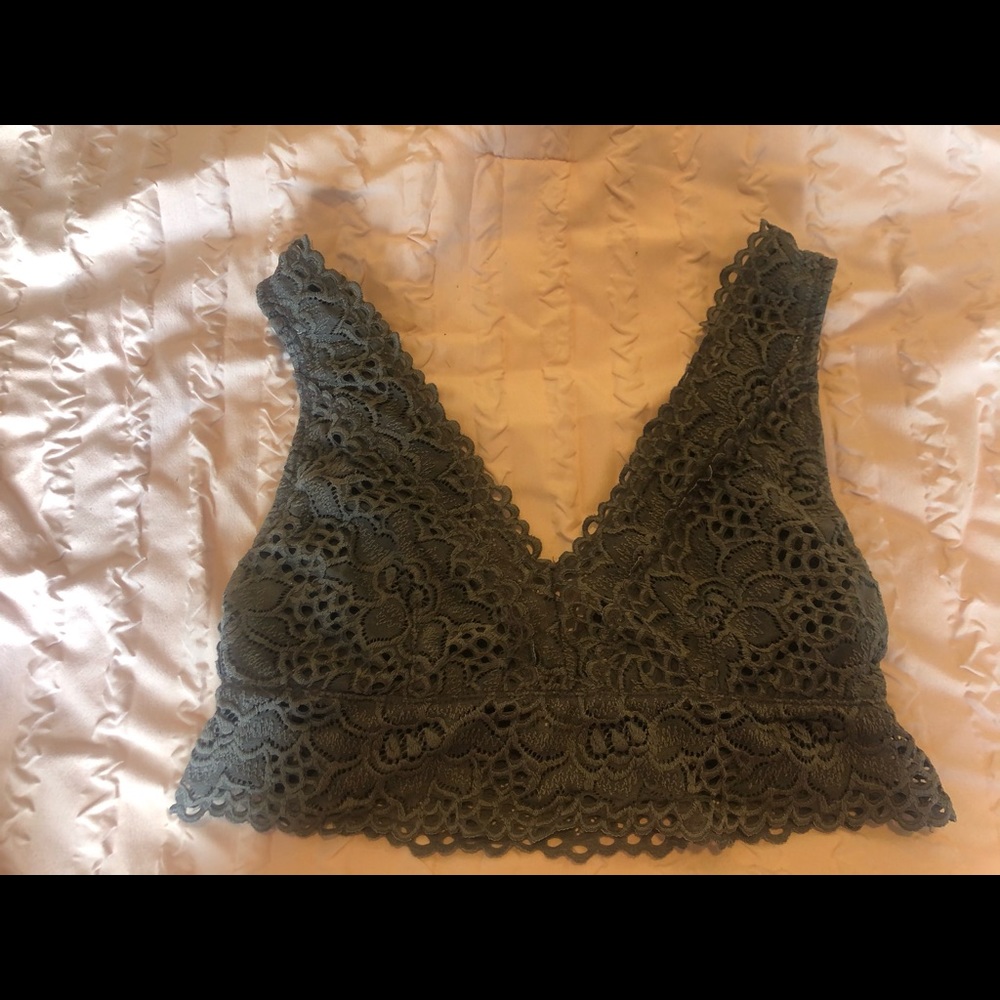 Gray lace bralette